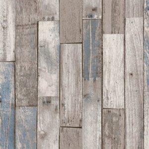 seinakate 118309Distressed Wood Plank Blue wallpaper