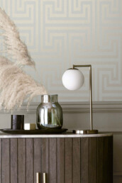 tapeet 118287metallic neutral Greek key wallpape