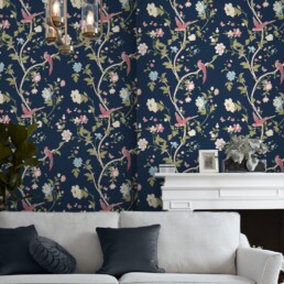 tapeet 120134_Laura Ashley Summer Palace Midnight Blue Wallpaper