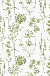 roheline-valge botanical tapeet 117850
