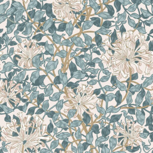 140483 William Morris Honeysuckel Dusk Blue tapeet