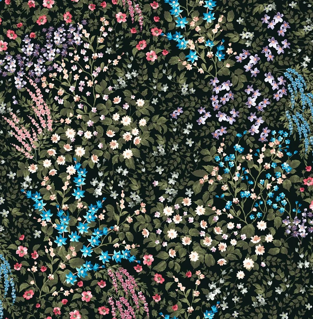 Painterly Flora Black tapeet