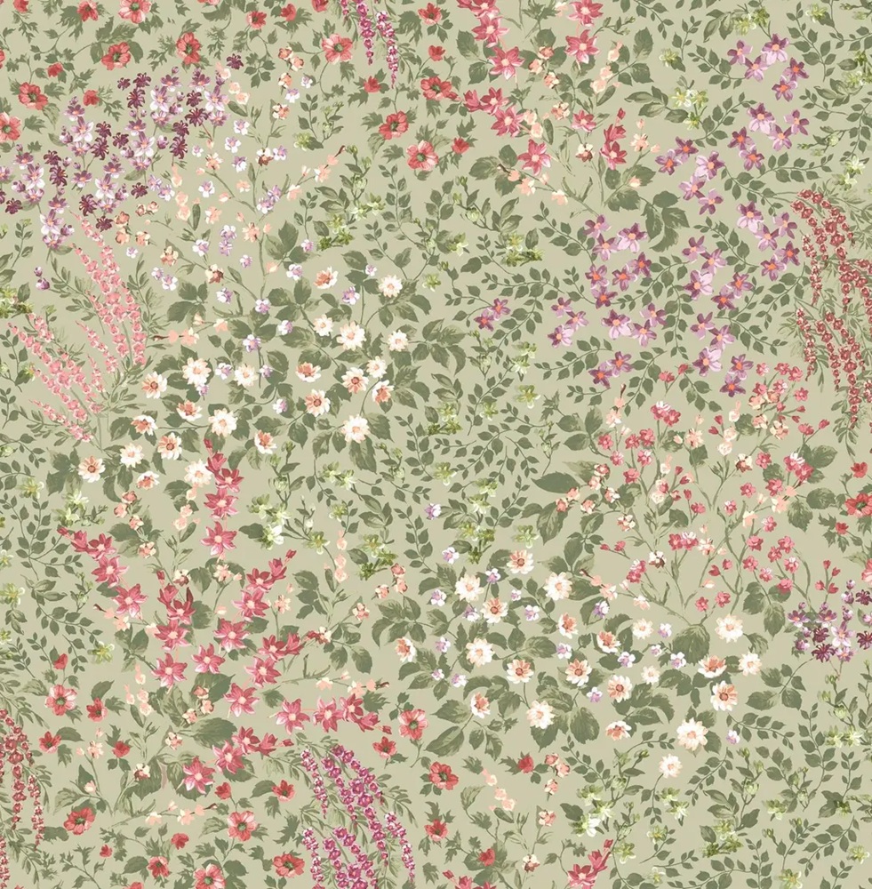 Painterly Flora Sage tapeet