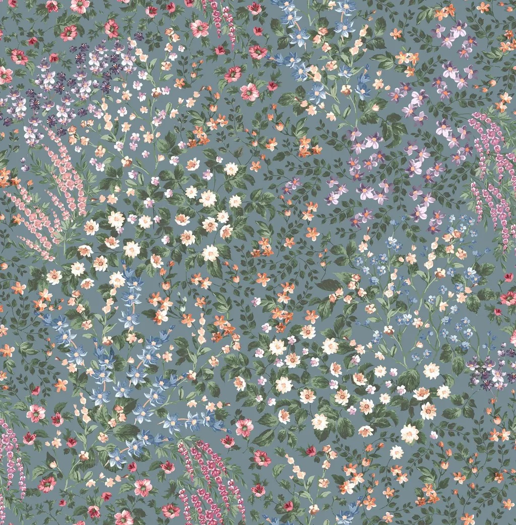 Painterly Flora Teal tapeet